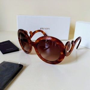 SOLD PRADA Baroque Round Sunglasses, Brown